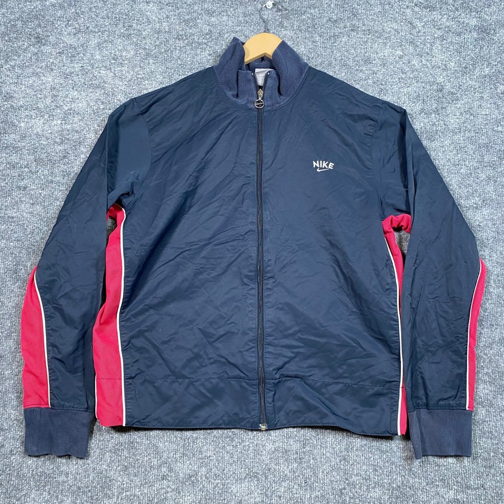 Nike Kids Navy Blue‎ Red White Full Zip Track Jacket Windbreaker XL 18-20 297311